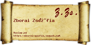 Zborai Zsófia névjegykártya