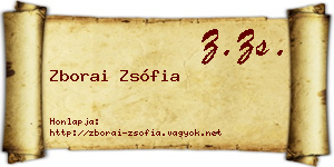 Zborai Zsófia névjegykártya